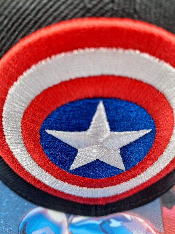 Captain America Black Snapback Hat Cap - Snapback Empire
