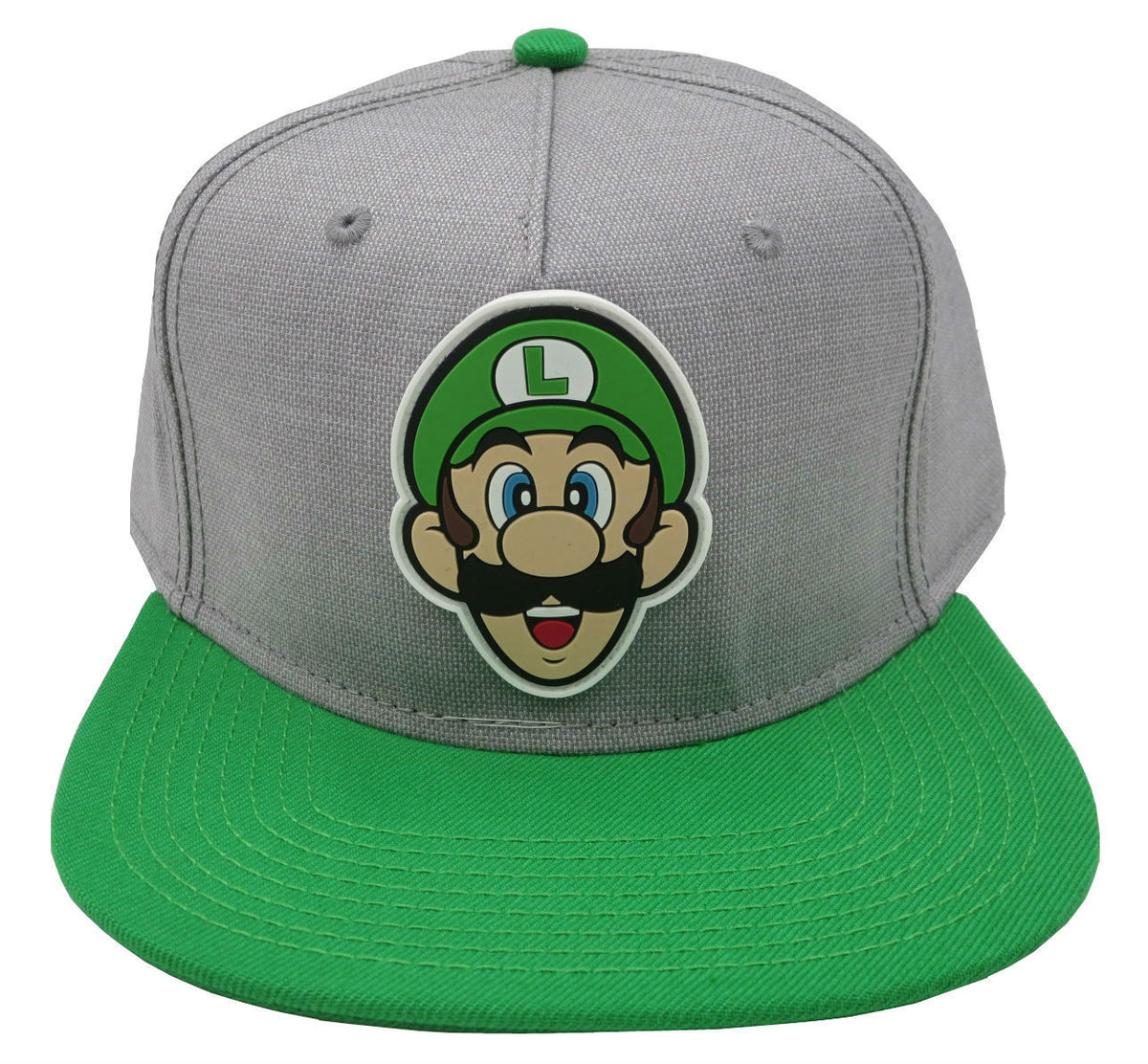 Nintendo Super Mario Bros Luigi Rubber Logo Snapback Hat– Snapback Empire