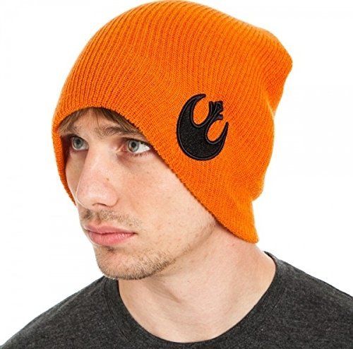 Star Wars Rebel Orange Knit Slouch Beanie Hat - Snapback Empire