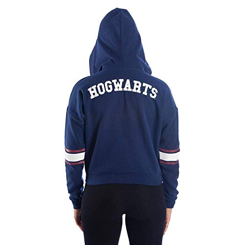 Harry Potter Blue Hogwarts Women's Cropped Cosplay Hoodie Sweatshirt - Snapback Empire