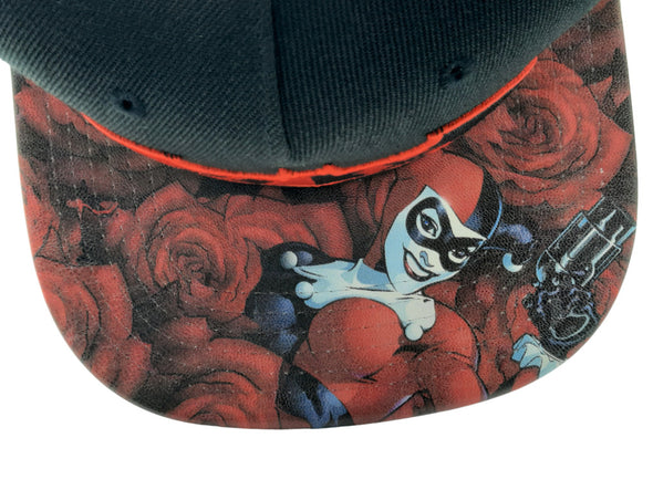 DC Comics Harley Quinn Roses Snapback Hat - Snapback Empire