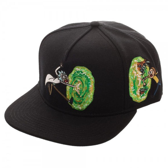 Rick and Morty Portal Black Snapback Hat Baseball Cap - Snapback Empire