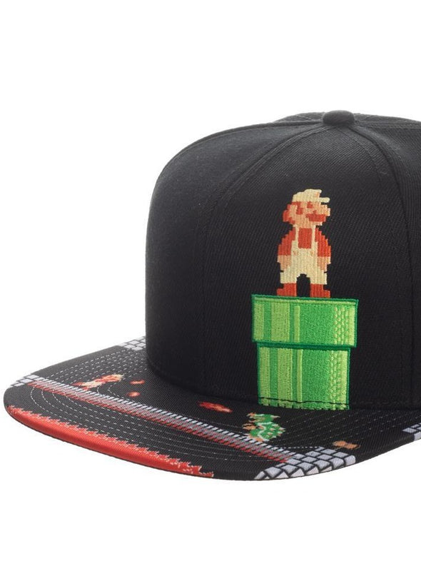 Super Mario 8-Bit Bill Snapback Hat - Snapback Empire