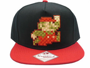 Nintendo Super Mario Pixel Black Snapback Hat - Snapback Empire